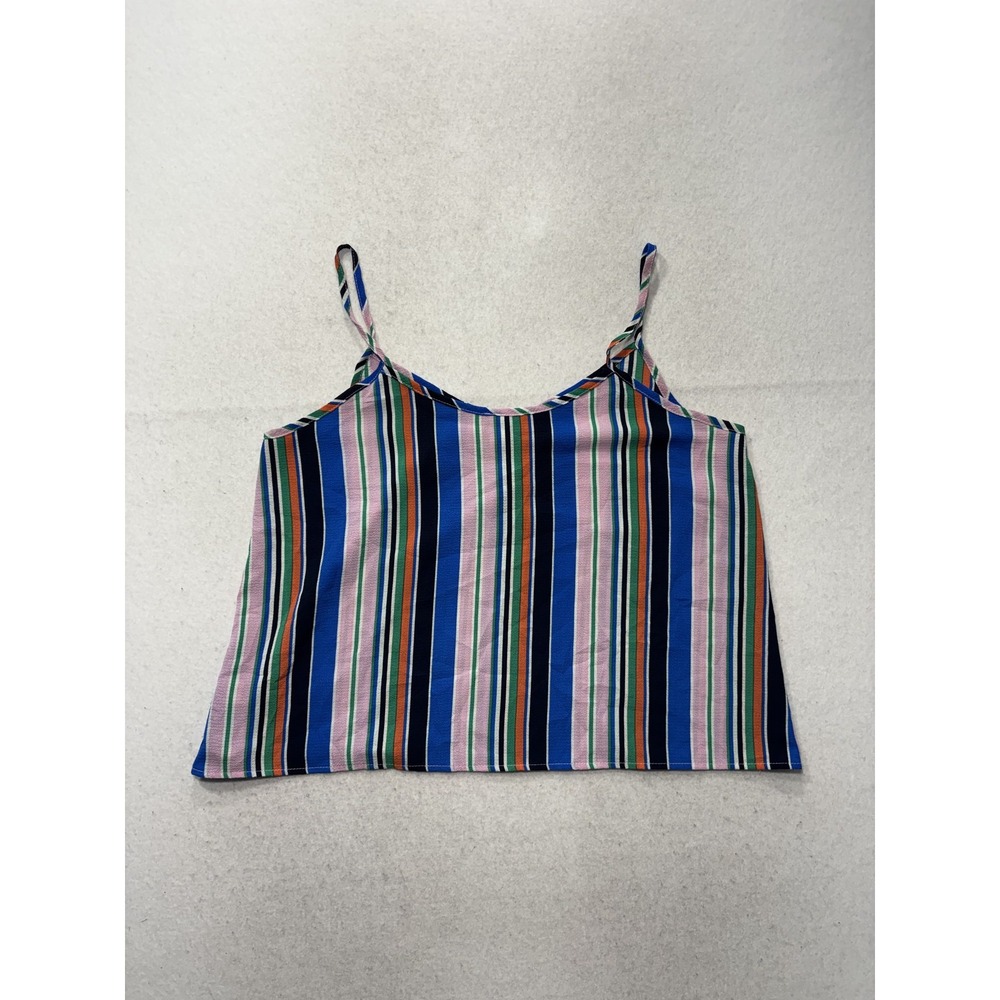 Peppermint Tank Top Womens L Multicolour Stripe V Neck Cami SET1034 USA - Picture 5 of 9